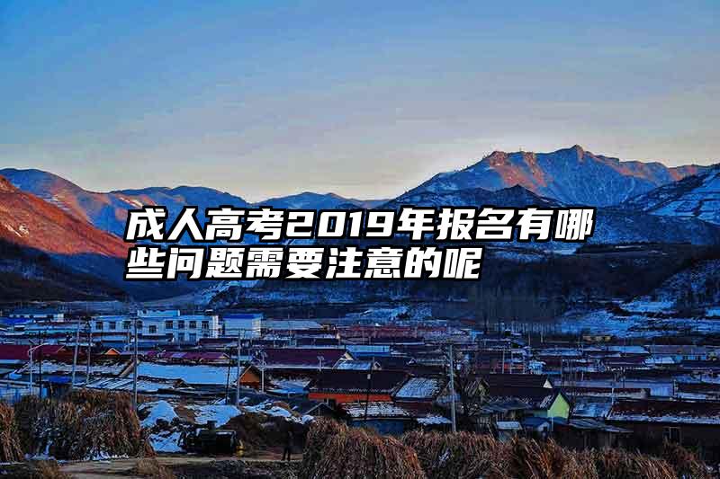 成人高考2019年报名有哪些问题需要注意的呢