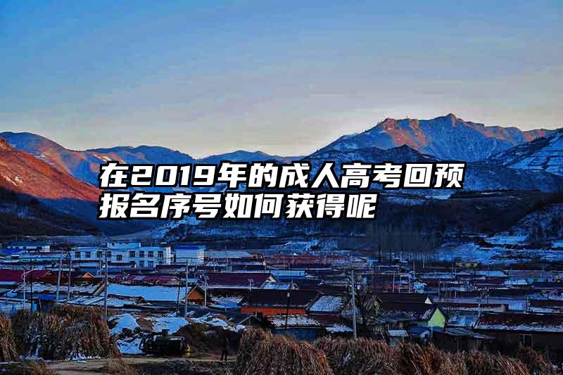 在2019年的成人高考回预报名序号如何获得呢
