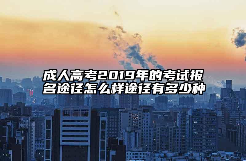 成人高考2019年的考试报名途径怎么样途径有多少种
