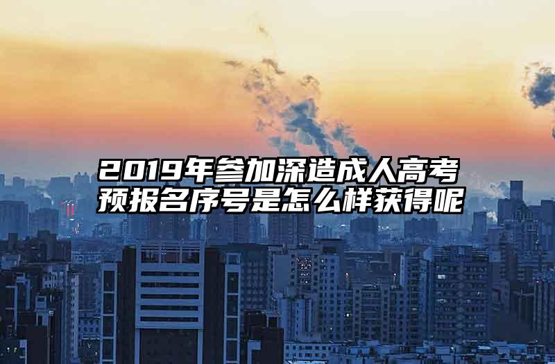 2019年参加深造成人高考预报名序号是怎么样获得呢