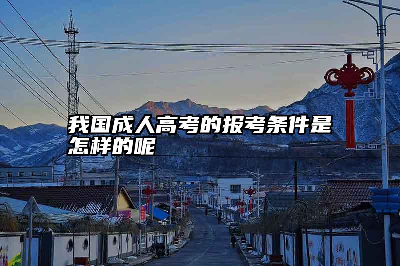 我国成人高考的报考条件是怎样的呢
