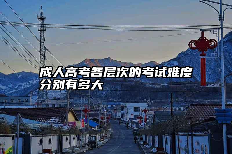 成人高考各层次的考试难度分别有多大
