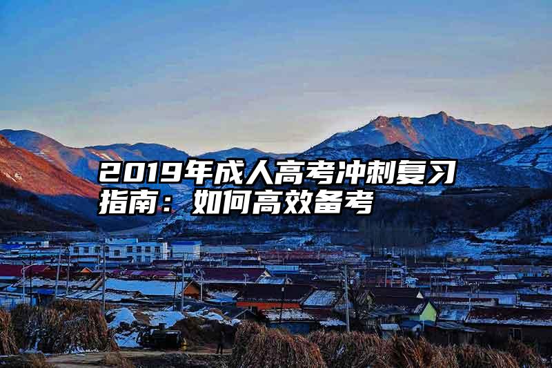 2019年成人高考冲刺复习指南：如何高效备考