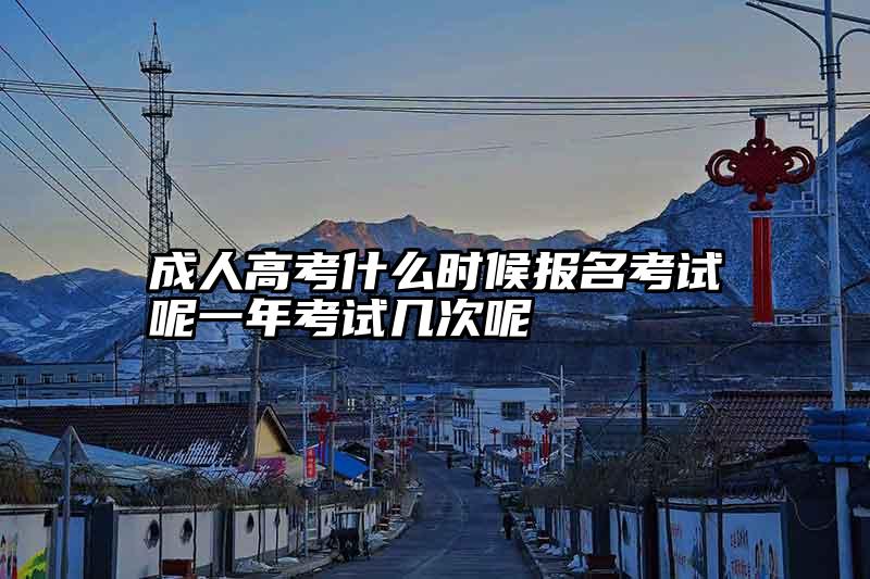 成人高考什么时候报名考试呢一年考试几次呢