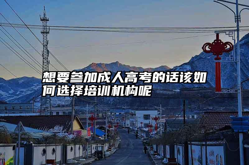 想要参加成人高考的话该如何选择培训机构呢
