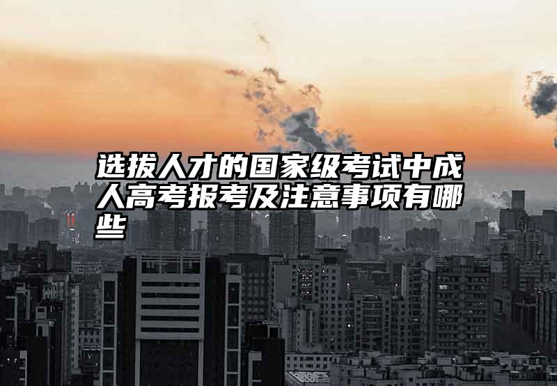 选拔人才的国家级考试中成人高考报考及注意事项有哪些