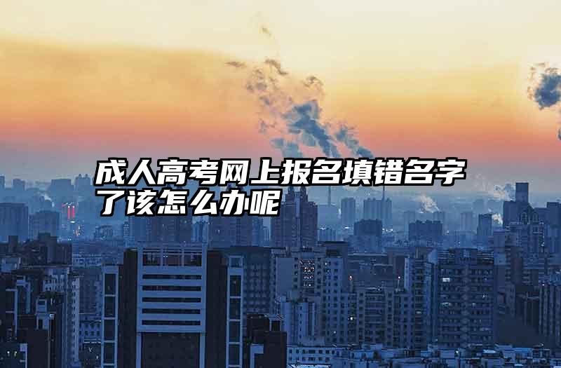 成人高考网上报名填错名字了该怎么办呢