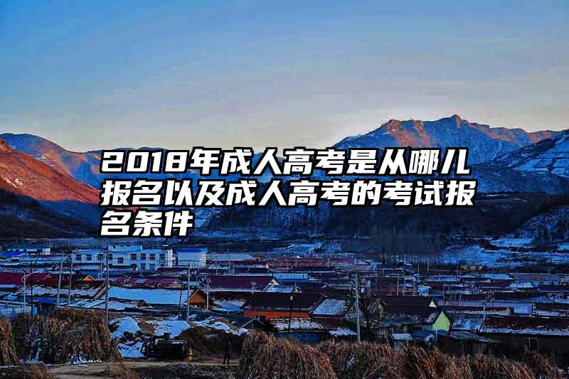 2018年成人高考是从哪儿报名以及成人高考的考试报名条件