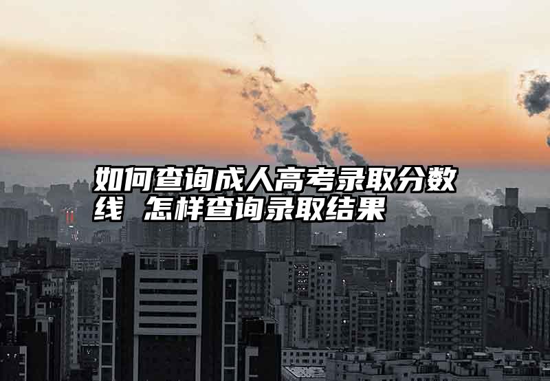 如何查询成人高考录取分数线 怎样查询录取结果