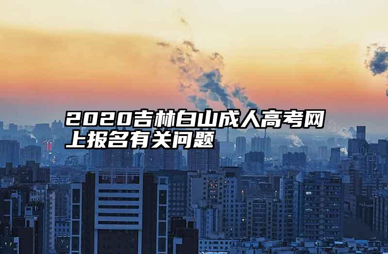 2020吉林白山成人高考网上报名有关问题