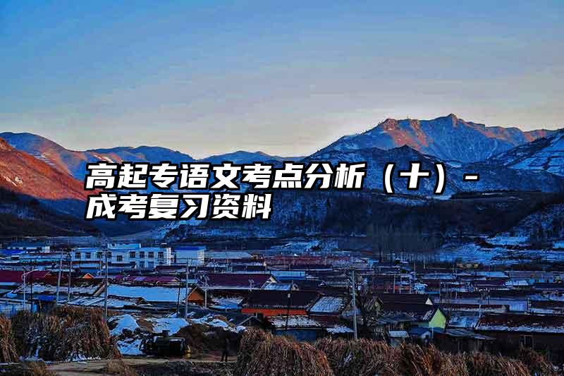 高起专语文考点分析（十）-成考复习资料