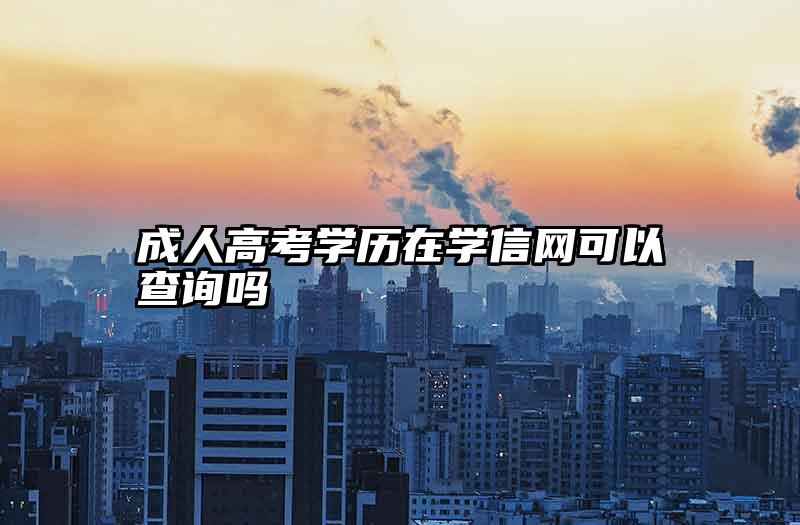 成人高考学历在学信网可以查询吗