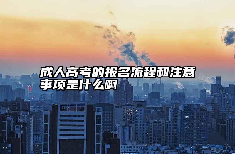 成人高考的报名流程和注意事项是什么啊