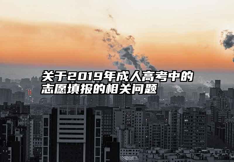 关于2019年成人高考中的志愿填报的相关问题