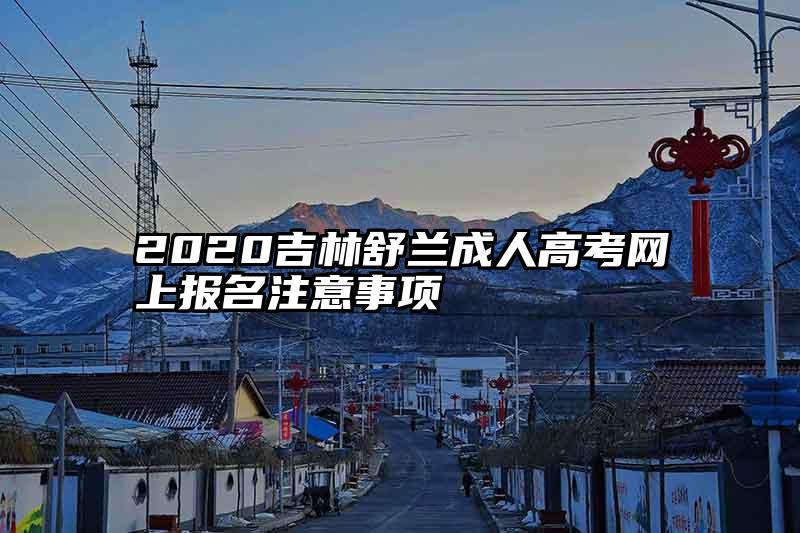 2020吉林舒兰成人高考网上报名注意事项