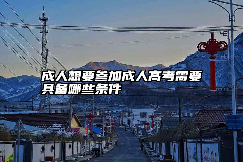 成人想要参加成人高考需要具备哪些条件