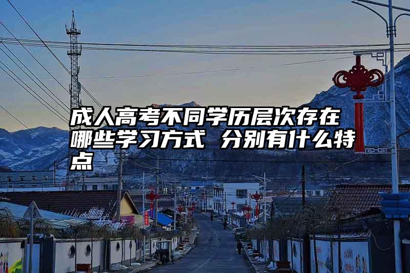 成人高考不同学历层次存在哪些学习方式 分别有什么特点