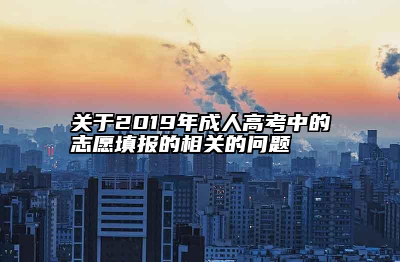 关于2019年成人高考中的志愿填报的相关的问题