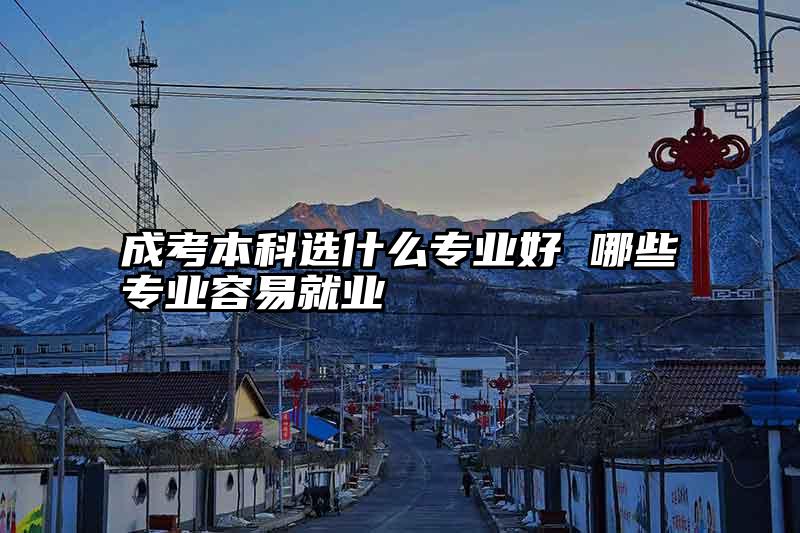 成考本科选什么专业好 哪些专业容易就业