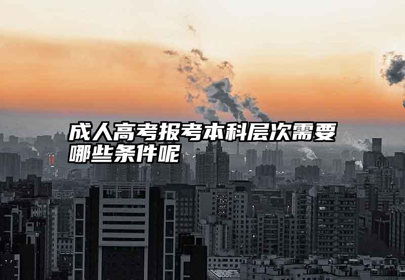 成人高考报考本科层次需要哪些条件呢