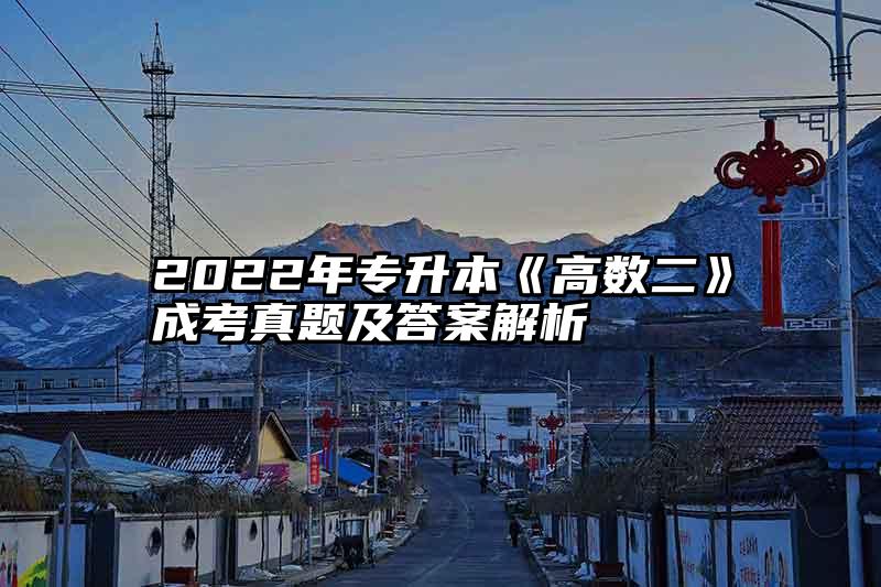 2022年专升本《高数二》成考真题及答案解析