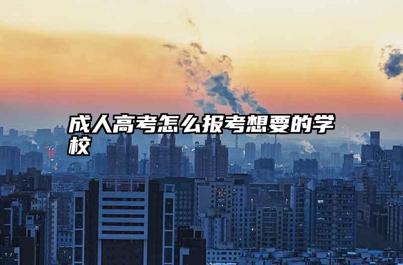 成人高考怎么报考想要的学校