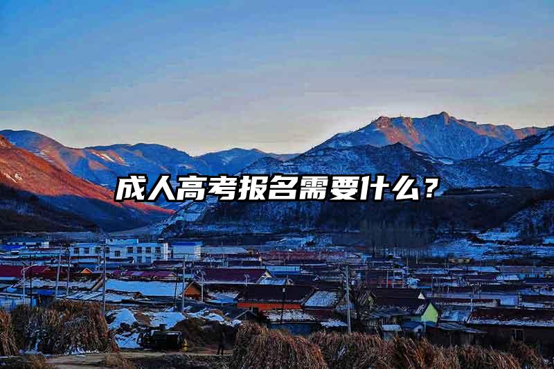 成人高考报名需要什么?