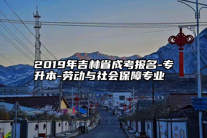 2019年吉林省成考报名-专升本-劳动与社会保障专业