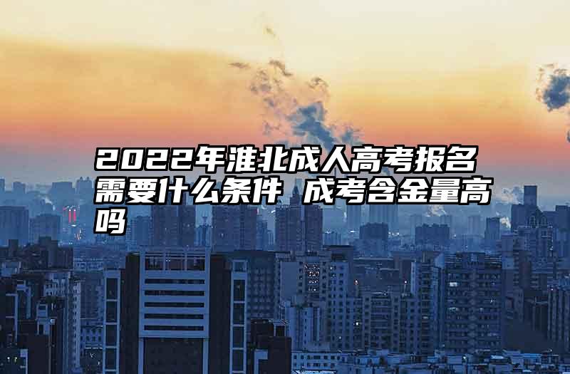 2022年淮北成人高考报名需要什么条件 成考含金量高吗