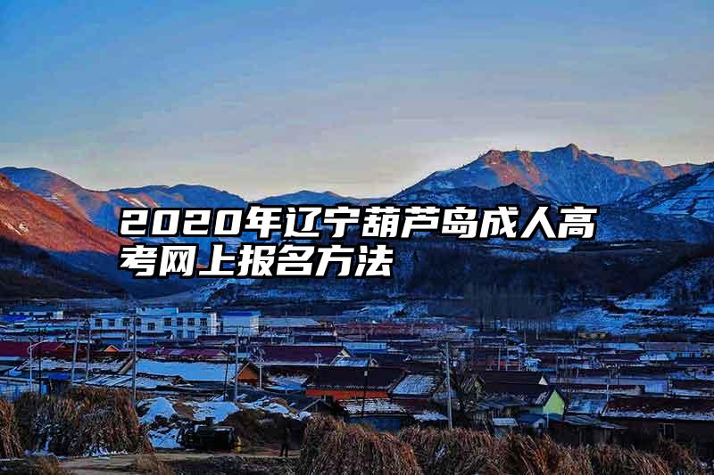 2020年辽宁葫芦岛成人高考网上报名方法
