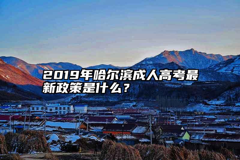 2019年哈尔滨成人高考最新政策是什么？
